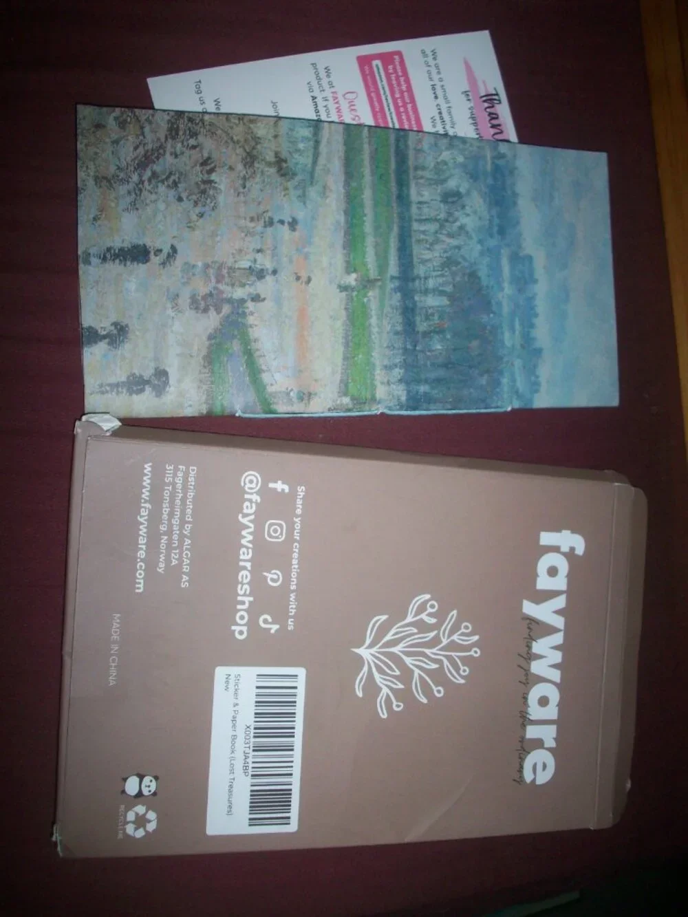 Fayware Vintage Ephemera journaling Book only Forest w/ Church in Background